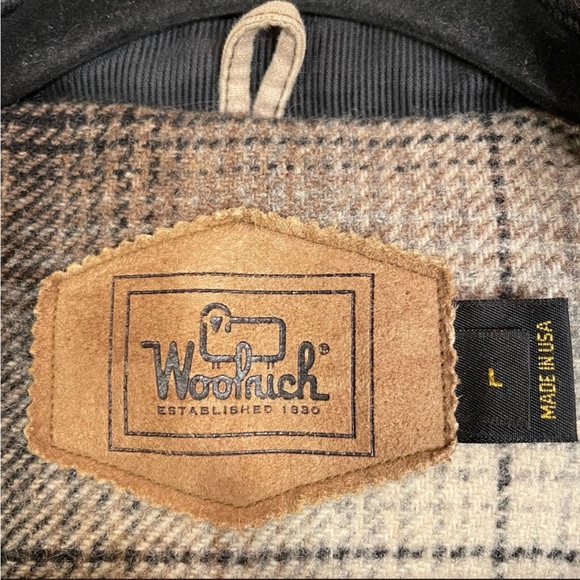 Vintage Woolrich Plaid Wool Blend Sherpa Fleece Lined Wool Filling Barn Jacket L - Picture 10 of 16